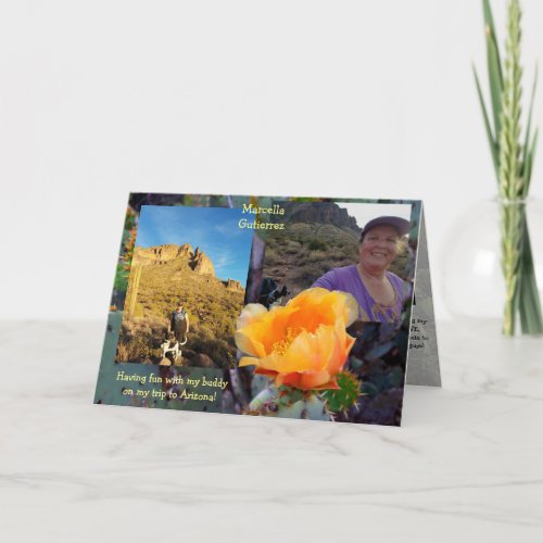 Prickly Pear Cactus Flower  Orange  Arizona USA Card