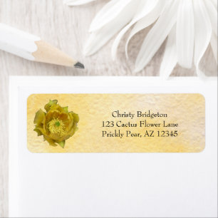 Prickly Pear Cactus Flower / Yellow / Label