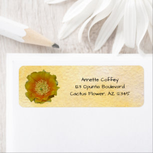 Prickly Pear Cactus Flower / Yellow & Orange / Label