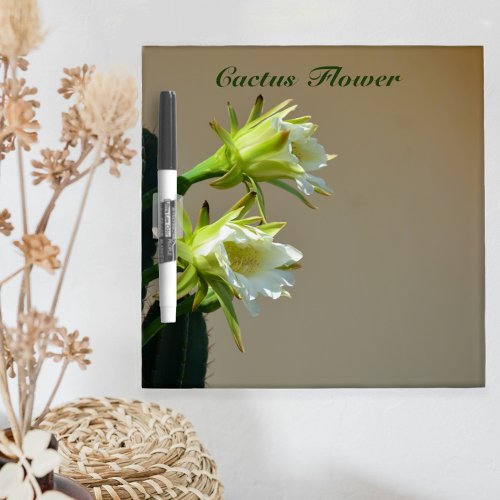 Prickly Pear Cactus Flowers Floral Botanical Dry Erase Board