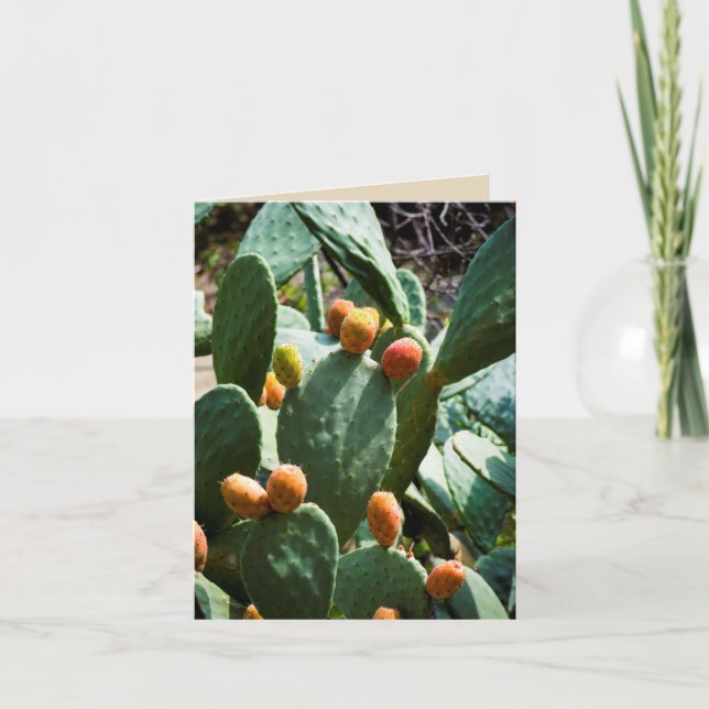 Prickly Pear Cactus Fruit Card (Front)