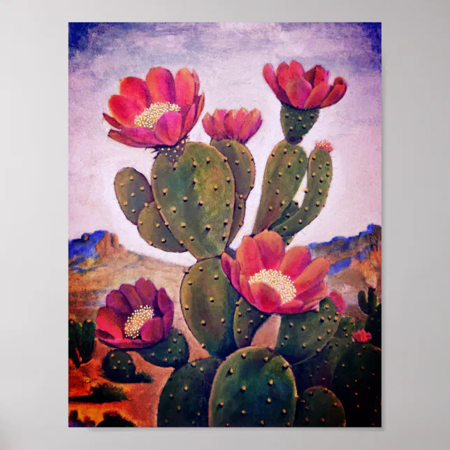 Prickly Pear Cactus in Sonoran Desert Poster | Zazzle