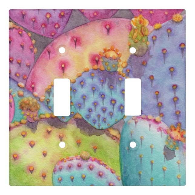 Prickly Pear Cactus Light Switch Plate (Front)