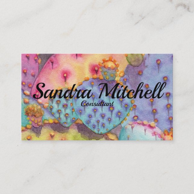 Prickly Pear Cactus Personalize Business Cards (Front)