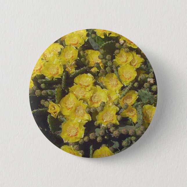 Prickly Pear Cactus Pinback Button (Front)