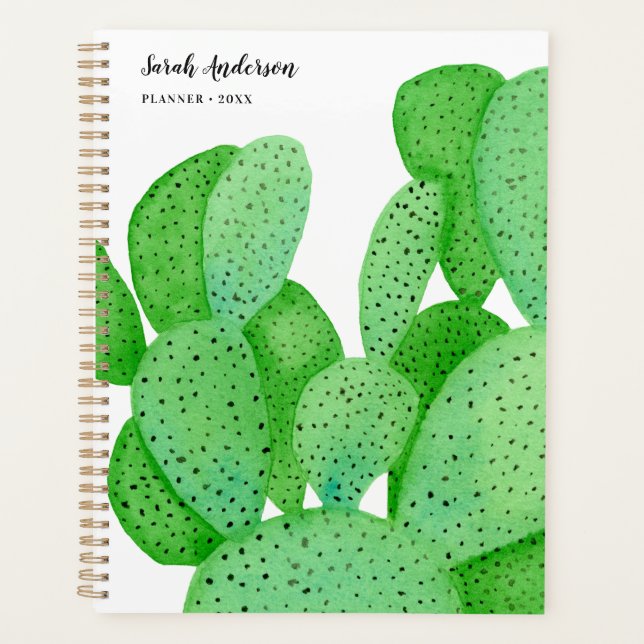 Prickly Pear Cactus Script Personalized Planner (Front)
