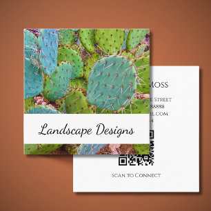 Prickly Pear Cactus Succulent Desert Botanical Square Business Card