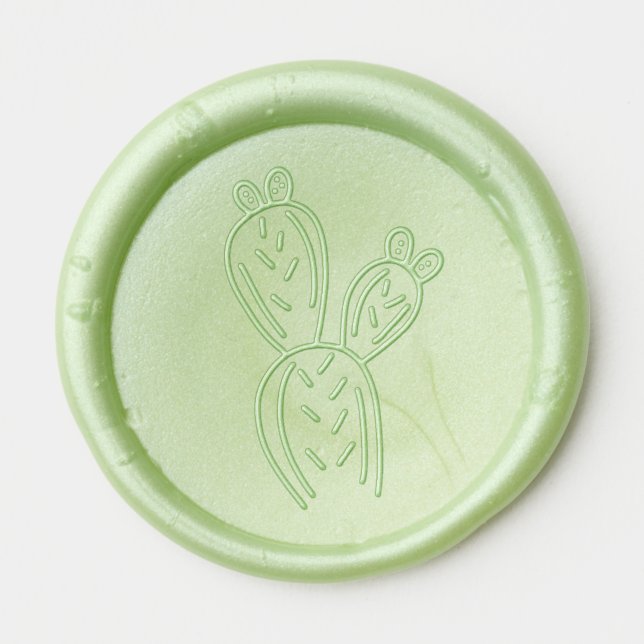 Prickly Pear Cactus Wax Seal Sticker (Front)