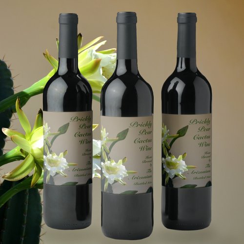Prickly Pear Cactus Wine Floral Wine Label