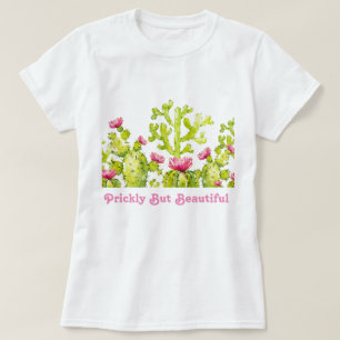 Prickly Pear Cactus with Desert Rose Women's Pink T-Shirt