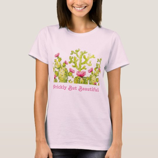 Prickly Pear Cactus with Desert Rose Women's Pink T-Shirt | Zazzle.com