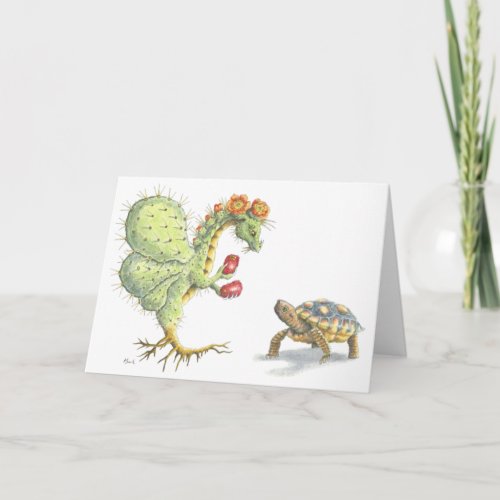 Prickly Pear Flower Dragon card Card