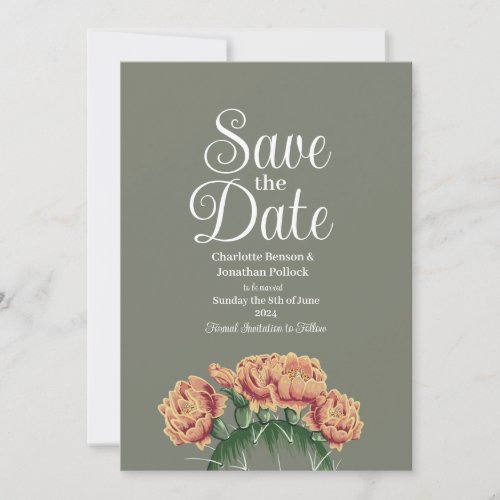 Prickly Pear Flowering Cactus Wedding Save The Date