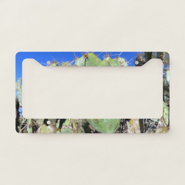 Prickly Pear Hearts License Plate Frame (Front)