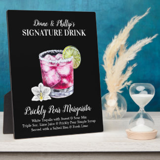 Prickly Pear Margarita Signature Drink Bar Sign Plaque