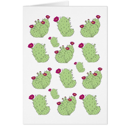 Prickly Pear Pattern Texas State Plant Cactus Love Cards (Front)