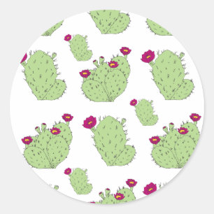 Prickly Pear Pattern Texas State Plant Cactus Love Classic Round Sticker