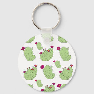 Prickly Pear Pattern Texas State Plant Cactus Love Keychain