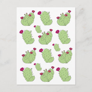 Prickly Pear Pattern Texas State Plant Cactus Love Postcard