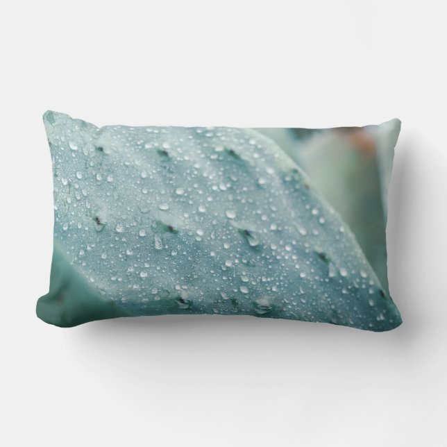 Prickly Pear Texture Pale Green Lumbar Pillow (Front)