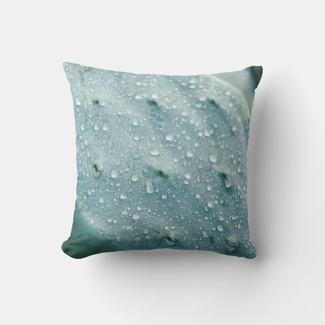 Prickly Pear Texture Pale Green Throw Pillow (Front)