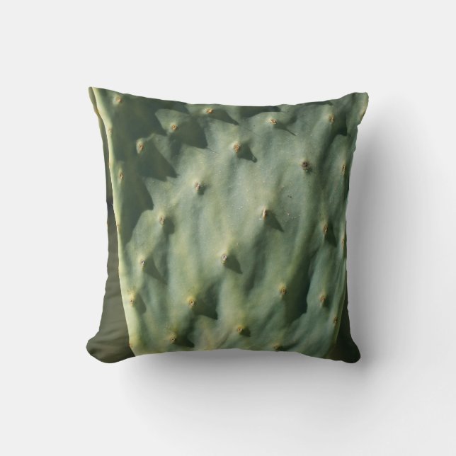 Prickly Pear Texture Pale Green Throw Pillow (Front)
