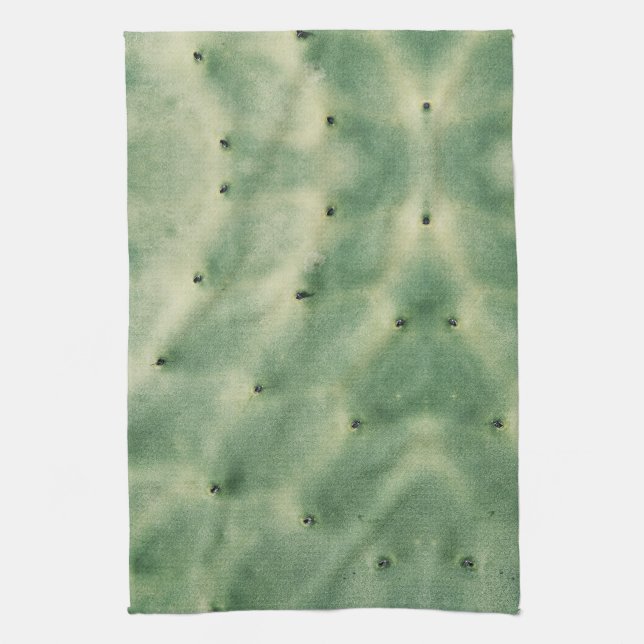 Prickly Pear Texture Pale Pastel Green  Kitchen Towel (Vertical)