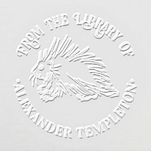 Prickly Porcupine Library Book Name Embosser