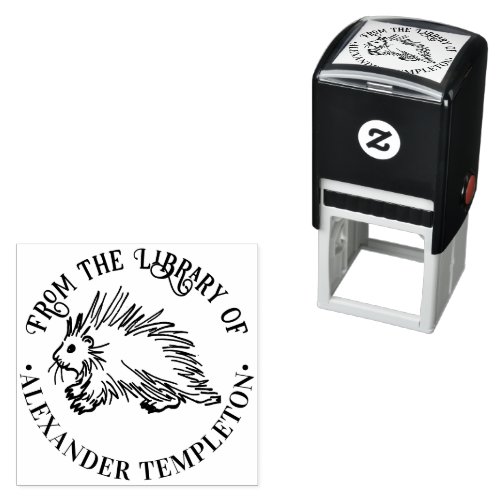Prickly Porcupine Library Book Name Self_inking Stamp