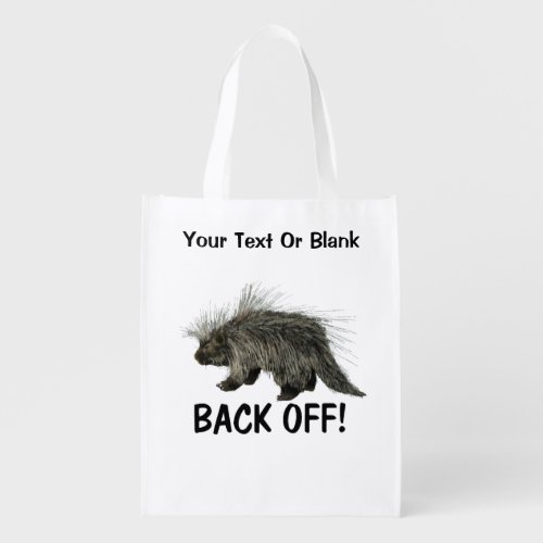 Prickly Porky _ Back Off Reusable Grocery Bag