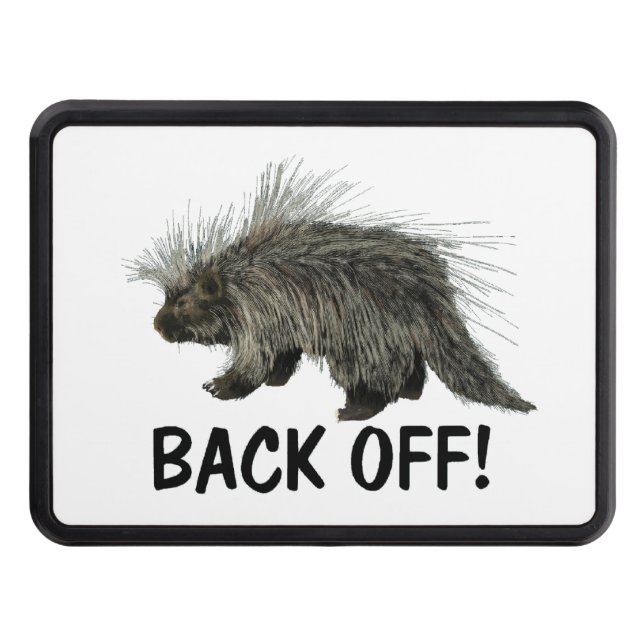 Prickly Porky - Back Off! Tow Hitch Cover (Front)
