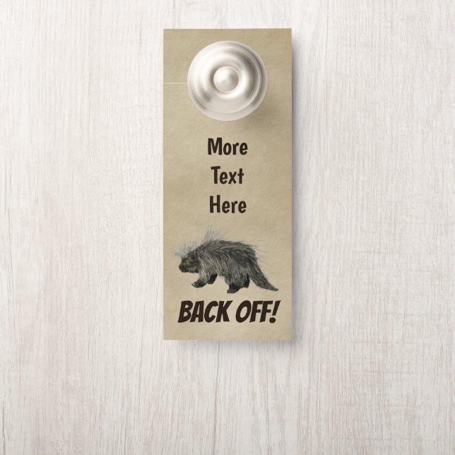 Prickly Porky On Old Paper Door Hanger (On Knob)
