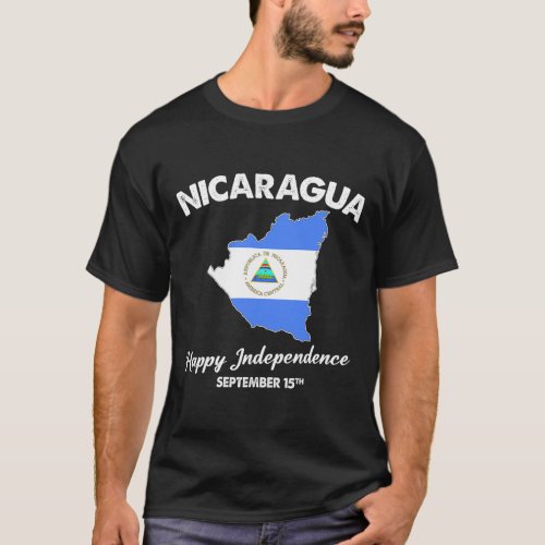 Pride 15 September Independence Nicaraguan Flag  T_Shirt