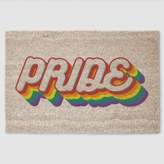 Pride | 70's Style Fiber Doormat (Front)