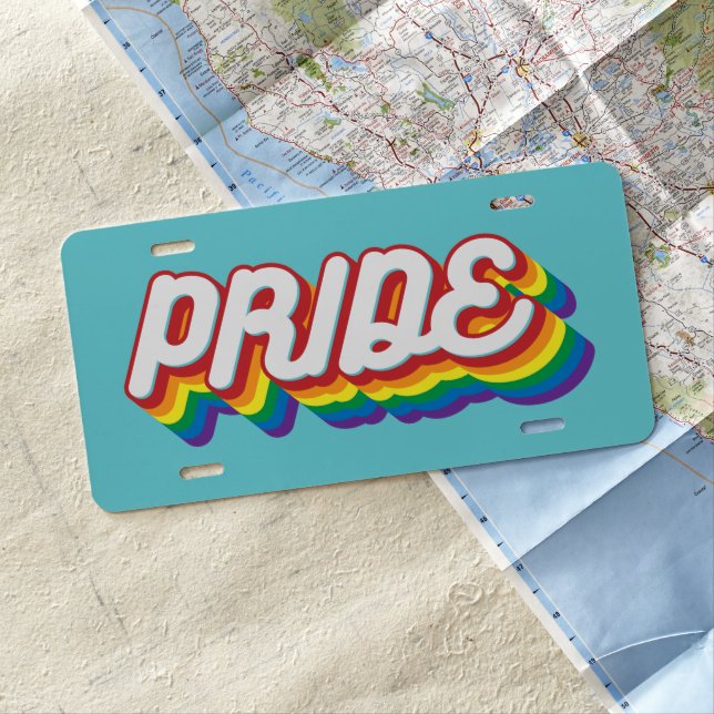 Pride | 70's Style License Plate (In Situ)