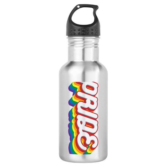 Pride | 70's Style Stainless Steel Water Bottle (Front)