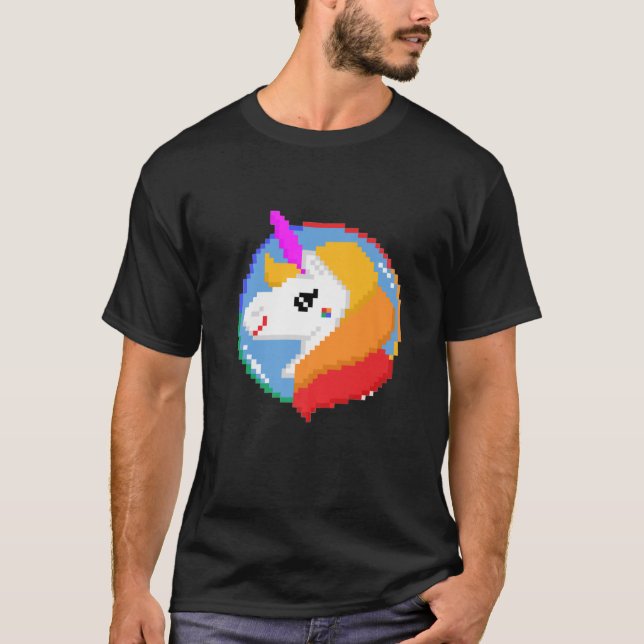 Pride 8-Bit Unicorn Rainbow Graphic Tees LGBT Equa (Front)