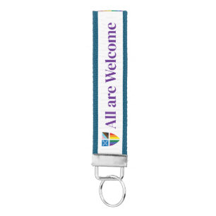 Pride "All Are Welcome" Keychain