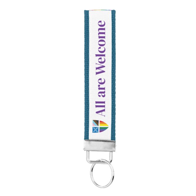 Pride "All Are Welcome" Keychain (Keys on Bottom)
