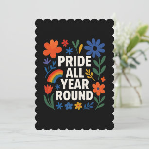 Pride All Year Round LGBTQ+ Rainbow Design Invitation