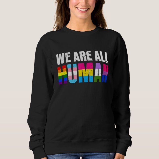 Pride Ally Equality Bi Bisexual Trans Queer Human  Sweatshirt (Front)