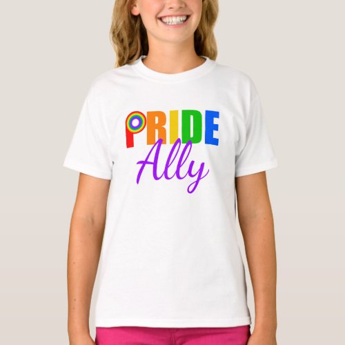 Pride Ally Gay Straight Alliance Rainbow LGBT Kids T_Shirt