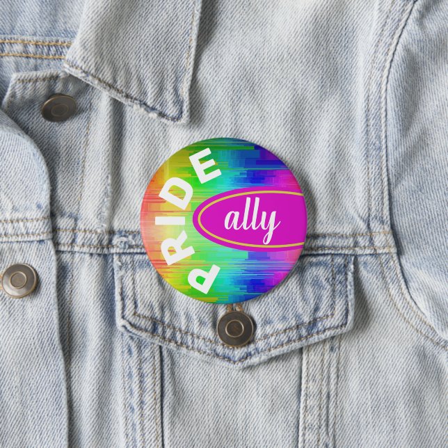 Pride Ally Rainbow Colors Button (In Situ)