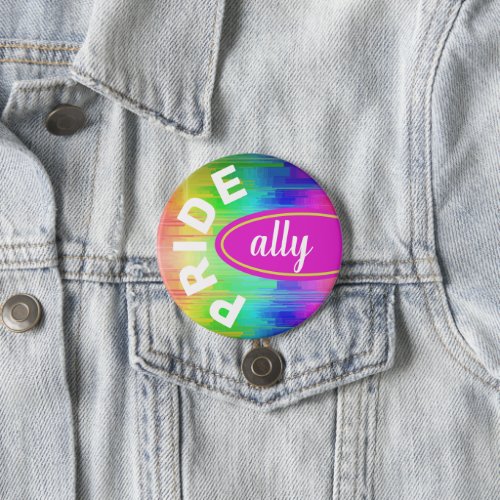 Pride Ally Rainbow Colors Button