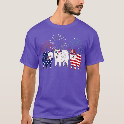 Pride American Independence Day July 4th Samoyed L T_Shirt