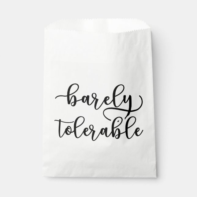 Pride And Prejudice - Barely Tolerable I Favor Bag (Front)