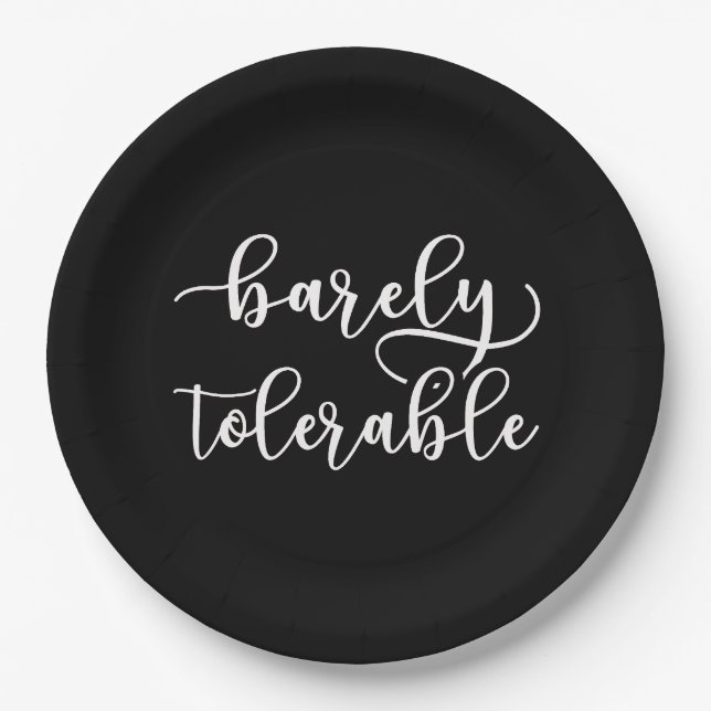 Pride And Prejudice - Barely Tolerable I Paper Plates (Front)