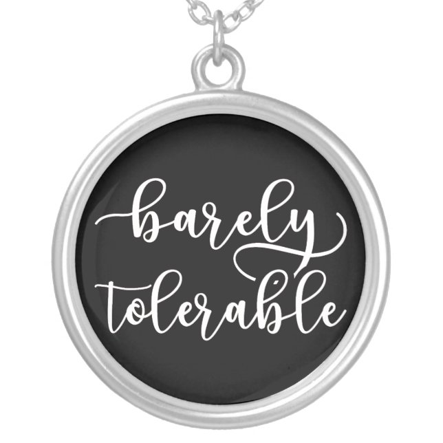 Pride And Prejudice - Barely Tolerable I Silver Plated Necklace (Front)