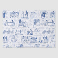 Pride and Prejudice Blue Toile Quotes Illustration