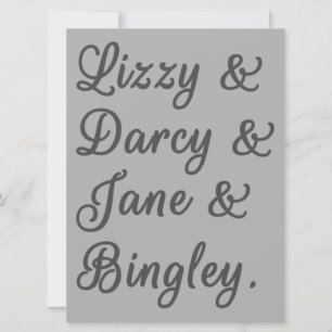Pride and Prejudice Couples I Invitation